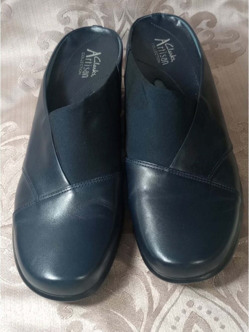 Clarks Suttyn Walk Slip-On Navy Blue Leather Comfortable Casual Shoes Size 10 M